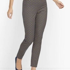 Talbots Essex Navy and Gold Patterned Cropped Pants